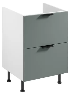 Image de Meuble de cuisine à tiroirs bas SALERNO - largeur 60 cm, blanc/vert