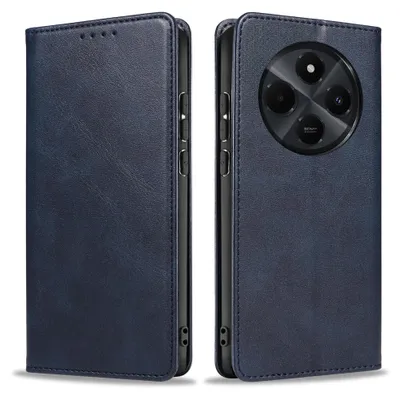 Produktbild von Handyhülle für Xiaomi Redmi 14C Kunstleder Flip Cover Hülle Klapphülle Case Kartenfach Farbe: Blau
