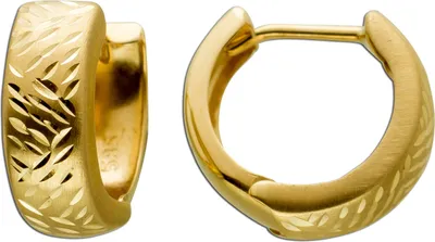 Produktbild von Creolen 12mm Gelbgold 333 8 Karat gemustert Klapp Scharnier