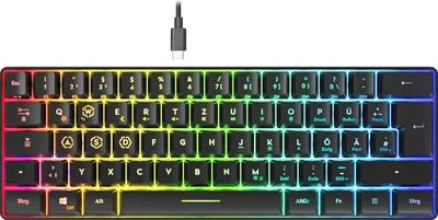Produktbild von SPEEDLINK LETOS RGB 60% Gaming Keyboard, black - DE layout