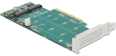 Imagen del producto de Tarjeta PCI Express x8 de Delock a 2 ranuras internas NVMe M.2 (tipo M) - Bifurcación - Factor de forma de perfil bajo
