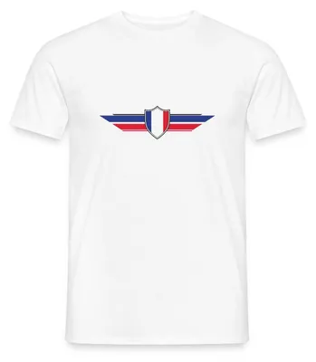 Produktbild von Spreadshirt Frankreich Fußball Fanlook Wappen Männer T-Shirt, S, Weiß