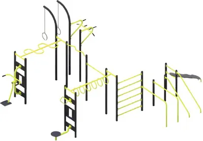Produktbild von Straßenfitnessstationen Straßensportgeräte Trainingsgeräte Klimmzugstangen Dips