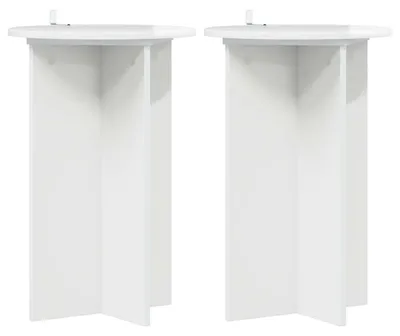 Image de Support de Plante 2 pcs Blanc brillant Ø40 x 60 cm