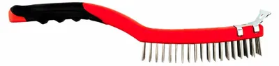 Multifunktionsbürste mit Metallschaber, rot, 1 Stück
