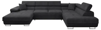 Produktbild von MIRJAN24 Wohnlandschaft Torezio Bis, Stilvoll Eckcouch mit Bettkasten und Schlaffunktion, Einstellbare Kopfstützen, 346x203x70-90 cm (Farbe: Margo 227.09, Seite: Rechts)