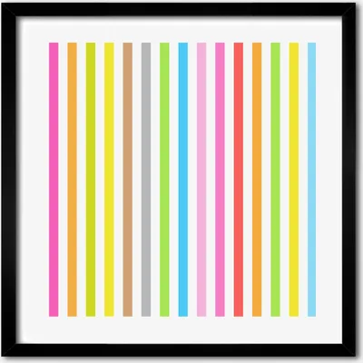 Produktbild von Bild - 50 cm x 50 cm - MDF - Rahmen, Wandkunst - Farbige Streifen