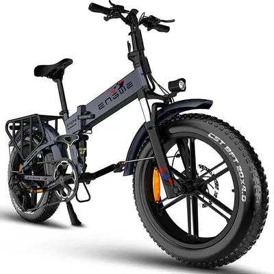 Produktbild von ENGWE E Bike Herren Klapprad Elektrofahrrad mit 20x4.0 Zoll Fat Tire,16Ah Herausnehmbarer Akku Lange Reichweite bis 150KM/110KM, Vollfederung, Grau