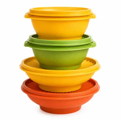 Produktbild von TUPPERWARE Sonnendeckel Schüssel-Set 2 x 340 ml, 2 x 400 ml, KI-generiertes Bild