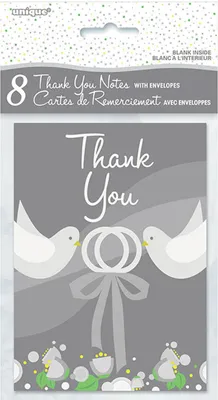 Produktbild von Karten Thank You 8St Silver Wedding