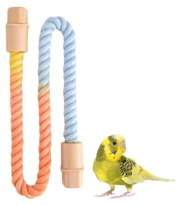 Produktbild von Vogelseil-Sitzstange 60 cm bunt für Papageien Nymphensittiche Sittiche Liebesvögel Finken