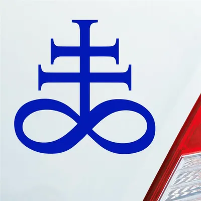 Produktbild von Auto Aufkleber Church of Satan Kirche Satans Zeichen 10x10 cm Dunkelblau Sticker Heckscheibenaufkleber