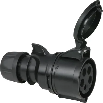 Produktbild von PCE CEE 32 A/400 V 5-pin Plug female Schwarz - Turbo Terminal - screwless - IP44