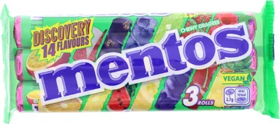 Produktbild von Mentos Discovery Chewy Dragees 3x37,5g Rollen 14x Fruchtiger Geschmack