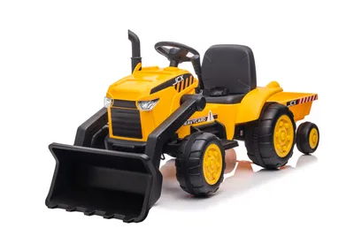 Produktbild von Kinder Bagger Elektrofahrzeug 12V Gelb mit Front- & Heckschaufel (3–8 Jahre)