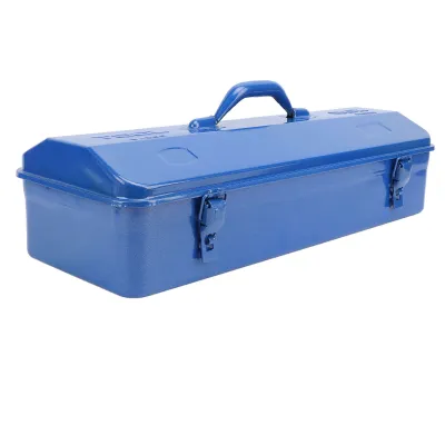 Image de Boîte à outils bleue, boîte à outils en métal, boîte à outils de rangement, boîte de rangement d'outils, coffre à outils bleu, rangement d'outils portable