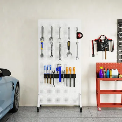 Imagen del producto de Soporte de exhibición Pegboard robusto con 20 ganchos