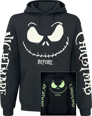 Produktbild von The Nightmare Before Christmas Kapuzenpullover Herren Jack Face - Glow in the dark schwarz S