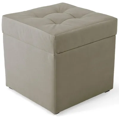 Obrázek produktu pro MG Design, šedý podlahový taburet, 45x45 cm - úložný prostor 50 litrů, nosnost až 300 kg, matný povrch, snadno se čistí, vhodný do obývacího pokoje i chodby