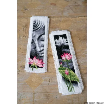 Productafbeelding van Vervaco boekenlegger "Boeddha/Lotus", set van 2, telpatroon
