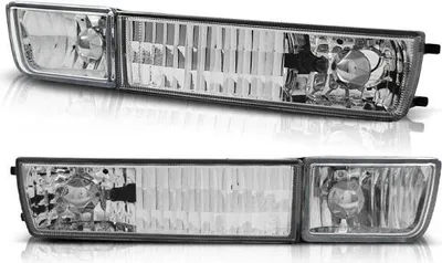 Zdjęcie produktu dla Przednie kierunkowskazy / światła przeciwmgielne z przezroczystego szkła do VW Golf 3 91-97 / Vento 92-98 chrom