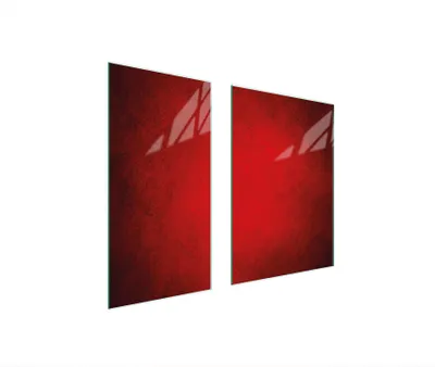 Produktbild von Herdabdeckplatten 2 teilig 75x52 Glaskeramikkochfeld Abdeckung Glas Schneidebrett Rot