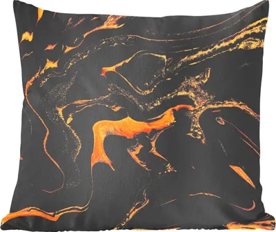 Produktbild von MuchoWow® Zierkissen Sofakissen Wohnzimmer Dekokissen 50x50 cm Muster - Gold - Schwarz - Komfort - Sofakissen