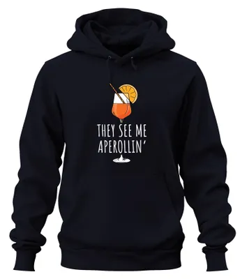 Immagine prodotto di Mi vedono aperol Spritz Party Sommer Cocktail Lustig Unisex Felpa con cappuccio Kapuzenpullover, Navy, L