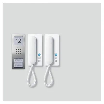 Image de Siedle SET CA 812-2 E/W. Technique de transmission : Câblé. Couleur du produit : acier inoxydable, blanc, Placement : mural (210008739-00)