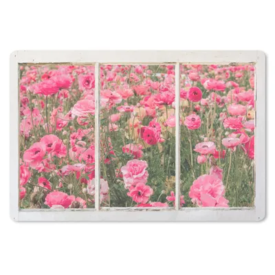 Produktbild von MuchoWow® Schreibtischunterlage Durchsichtig - Blumen - Rosa 60x40 cm - XXL Mauspad - Großes Mauspad