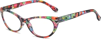 Produktbild von Katzenauge Lesebrille unifarben mit Stärke, + 4,0 Dioptrien Lesehilfe Brillen