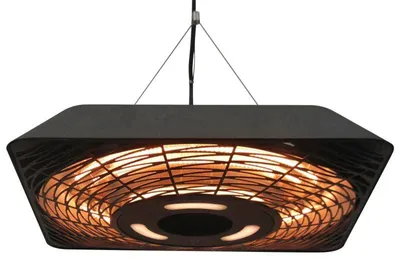 Image de Chauffage de plafond électrique - Chauffage de terrasse | Couleur : Noir | Dimensions : 45 x 45 x 10 cm