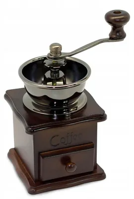 Zdjęcie produktu dla Młynek ręczny do kawy przypraw Retro drewniany z ceramicznym mechanizmem