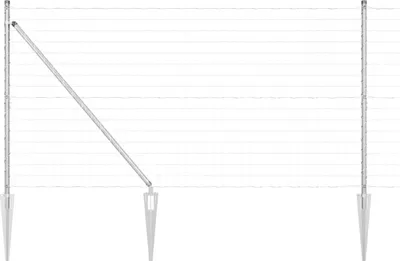 Produktbild von Möbel Zaun mit Pfosten Silber 1,4 x 10 m Stahl - Metallzäune CLORIS8952784