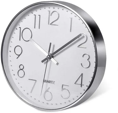 Produktbild von Delgeo Wanduhr Silber, moderne Dekoration, tickt nicht, für Wohnbereich/Büro/Küche, (30 cm, Silber)