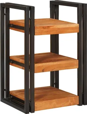 Produktbild von vidaXL Nachttisch Braun und Schwarz 38 x 33 x 58 cm Massivholz Akazie