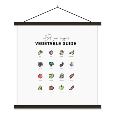 Produktbild von MuchoWow® Textilposter Küche - Lebensmittel - Gemüse 40x40 cm mit schwarzem Rahmen - Fotos