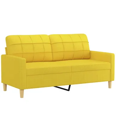 Produktbild von vidaXL 2-Sitzer-Sofa Hellgelb 140 cm Stoff