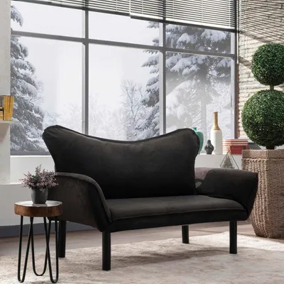 Immagine prodotto di Hone - Divano Letto 2 Posti, 140x65 cm Nero, Contenitore