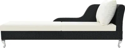 Produktbild von vidaXL Sonnenliege mit Auflage Poly Rattan Schwarz