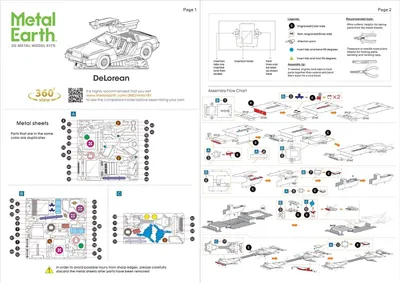 Produktbild von Metal Earth DeLorean, Stadtautomodell, Montagesatz, DeLorean, Unisex, Metall, Mäßig