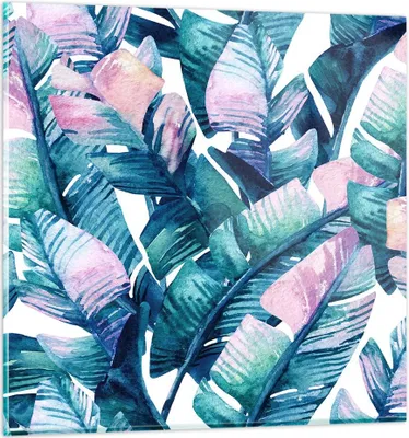 Produktbild von Bilder auf glas - Blatt Pflanze Blume - 50x50cm - Glasbilder - Wandbilder - Kunstdruck - zum Aufhängen bereit - Wanddekoration aus Glas - Glas Bilder - Wandbild auf Glas - Einteilig - GAC50x50-3949