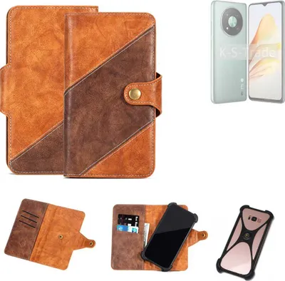 Produktbild von K-S-Trade Handyhülle Schutzhülle Bookstyle Case Wallet-Case kompatibel mit ZTE XiaoXian 50 Cover Klapphülle Kantenschutz Smartphone dunkelbraun