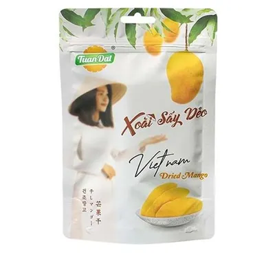 Produktbild von Tuan Dat Getrocknete Mango aus Vietnam 100g | Mangoscheiben Mangostreifen