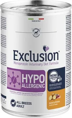 Zdjęcie produktu dla Exclusion 8011259173751, Dorosły, Każda rasa, Kaczka, Ziemniak, 400 g