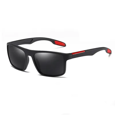 Produktbild von Techsuit - Sunglasses Polarised TR90 MM101 polarisierte TR90-Sonnenbrille mit UV-Schutz - matt schwarz-rot