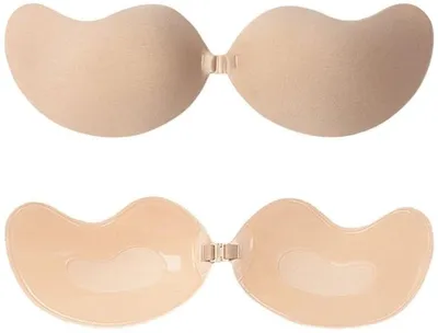 2 Stück Klebrige BHs - Push-Up - Ohne Träger - Selbstklebend - Wasserdicht und Atmungsaktiv - Klebe-BH