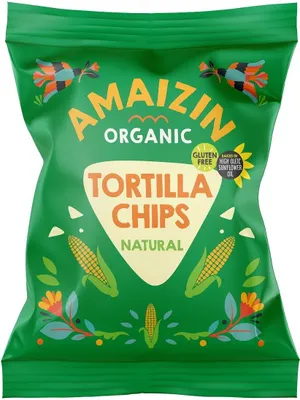 Produktbild von CHIPSY TORTILLA KUKURYDZIANE SOLONE BEZGLUTENOWE  75 g - AMAIZIN