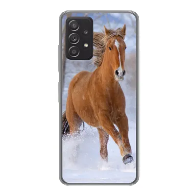 Produktbild von MuchoWow® Handyhülle Schutzhülle Hülle für Samsung Galaxy A53 5G Pferd - Schnee - Braun Silikon Softcase Handy Hülle - Schutzabdeckung