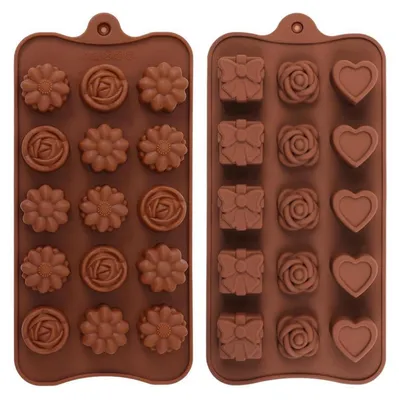Immagine prodotto di 2 stampi in silicone per cioccolato, caramelle, gelatine, cioccolatini, cubetti di ghiaccio, saponi